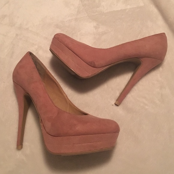 LC pink suede heels