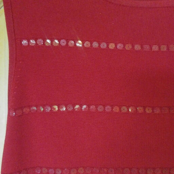Deep red sequin lined tank - Picture 2 of 2