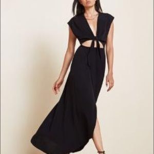 Reformation blue and white stripe maxi gown