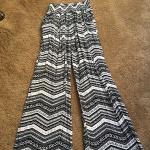 Black and white patterned soft pants