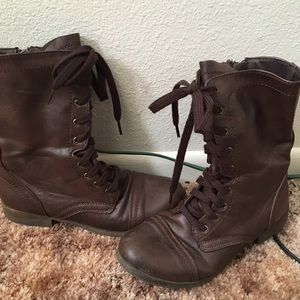 Womens brown combat boots