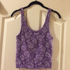 Lavender floral crop top