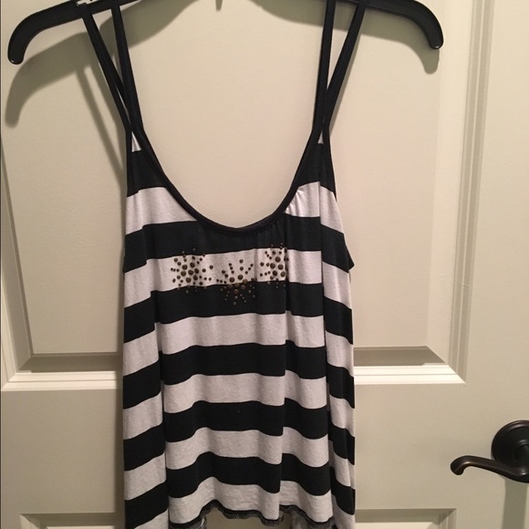 Roxy flowy navy tank with gold embellishments - Picture 2 of 4