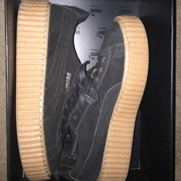 RihannaXfenty Puma suede black creeper shoes