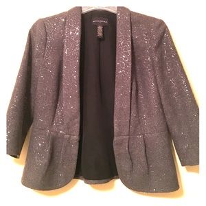 Dark Gray Sequin Blazer