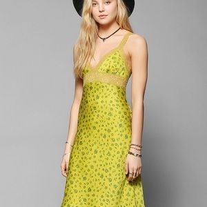Betsey Johnson x UO yellow slip dress