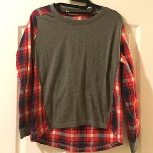 Flannel top with grey front