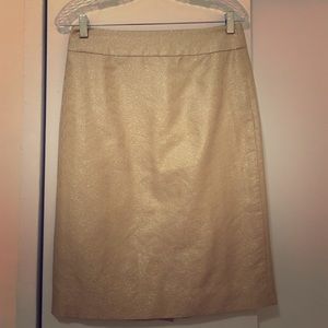 Gold J Crew Pencil Skirt size 4