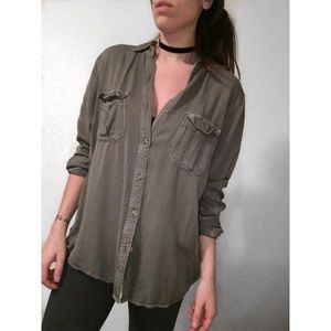 Olive Green Button Up