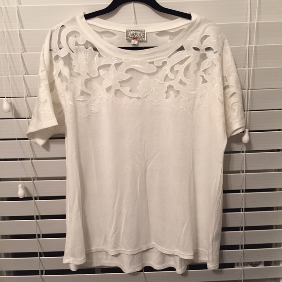 Anthropologie White Lace Shirt