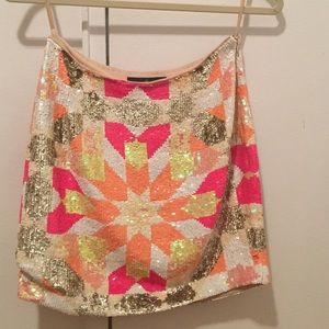 Needle & thread sequin skirt