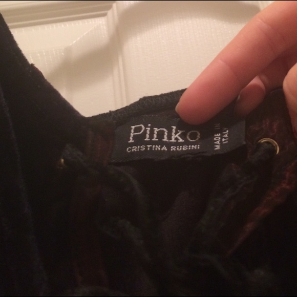 Vintage Black Italian Couture Velvet Lace-Up Tank - Picture 4 of 4