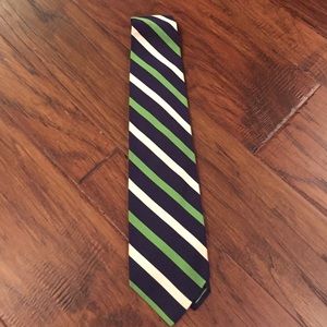 Brooks Brothers green and navy stripe neck tie