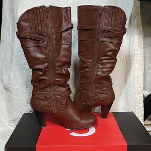 Guess Brown Vegan Boots 8.5