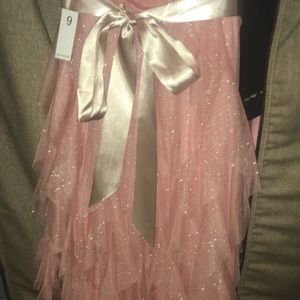 Pink sparkly high low dress