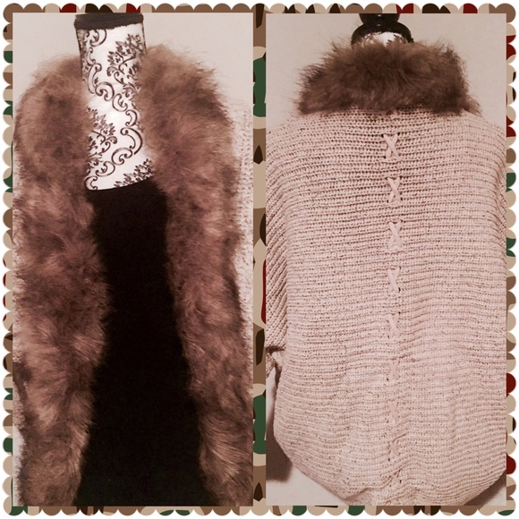🎉NEW ITEM🎉Faux Fur Batwing Cardigan Sweater