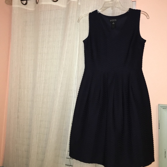 Navy blue mid length dress