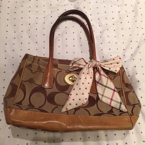 Unique Signature Coach Bag with Bow