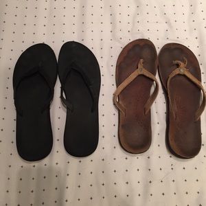Lot of TWO Pairs Reef Flip Flops - Size 10
