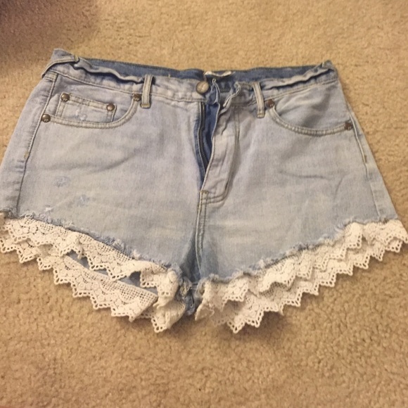 Free people lace high-wasted shorts