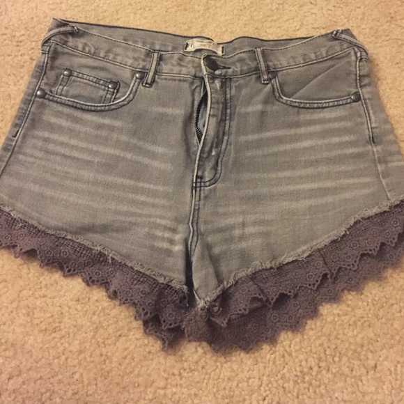 Free people lace high-wasted shorts