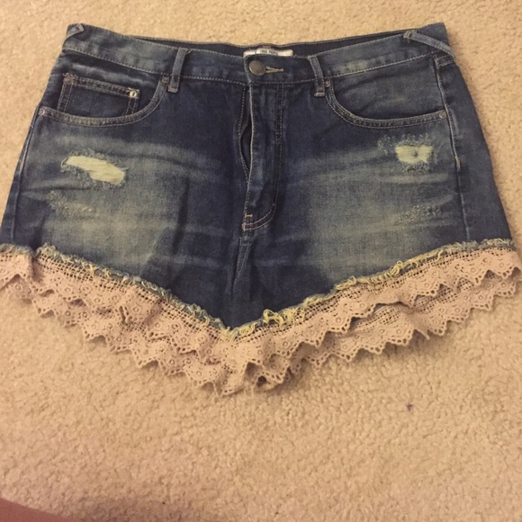 Free people lace high-wasted shorts