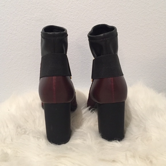 Calvin Klein burgundy fur/leather bootie - Picture 2 of 4