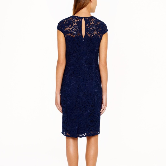 New J.Crew Navy Lace Cocktail Party Dress size 0 - Picture 2 of 2