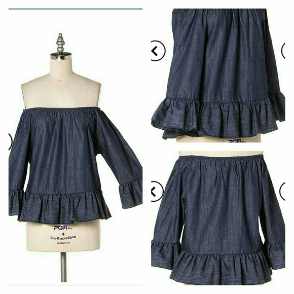 Denim off the shoulder top