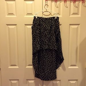 Pins and Needles dotted high low skirt