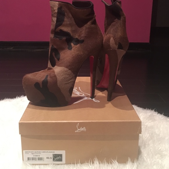 AUTHENTIC Christian Louboutin Pony Hair Camo Booty