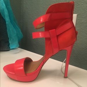 Coral/burnt orange heels