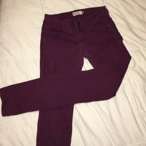 Maroon skinny jeans