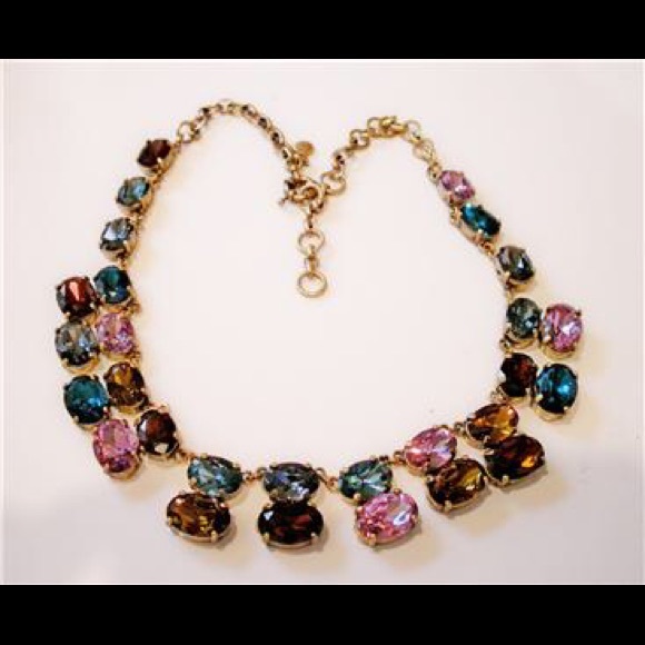 J.Crew stack gem multi color necklace