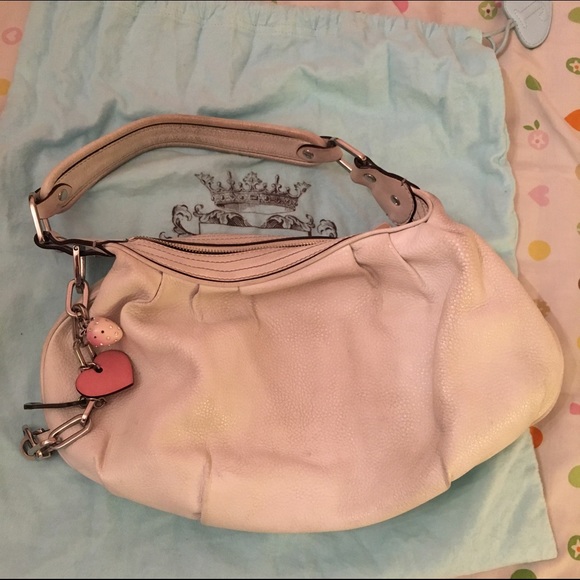 Juicy couture white leather hobo bag