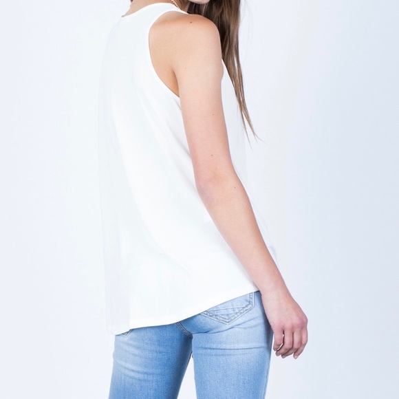 Summer Off-White Wrap Tank (S,L)—Final Sale - Picture 2 of 4