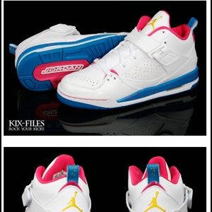 Nike Air Jordan Flight 45 - White Blue Pink Yellow