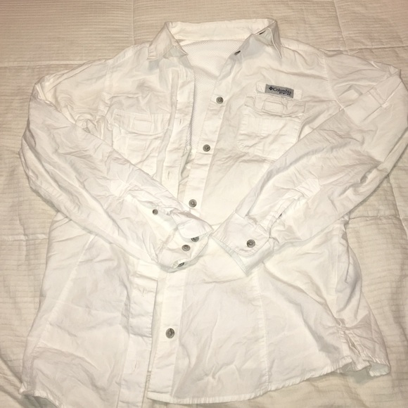 White Columbia long sleeve fishing shirt