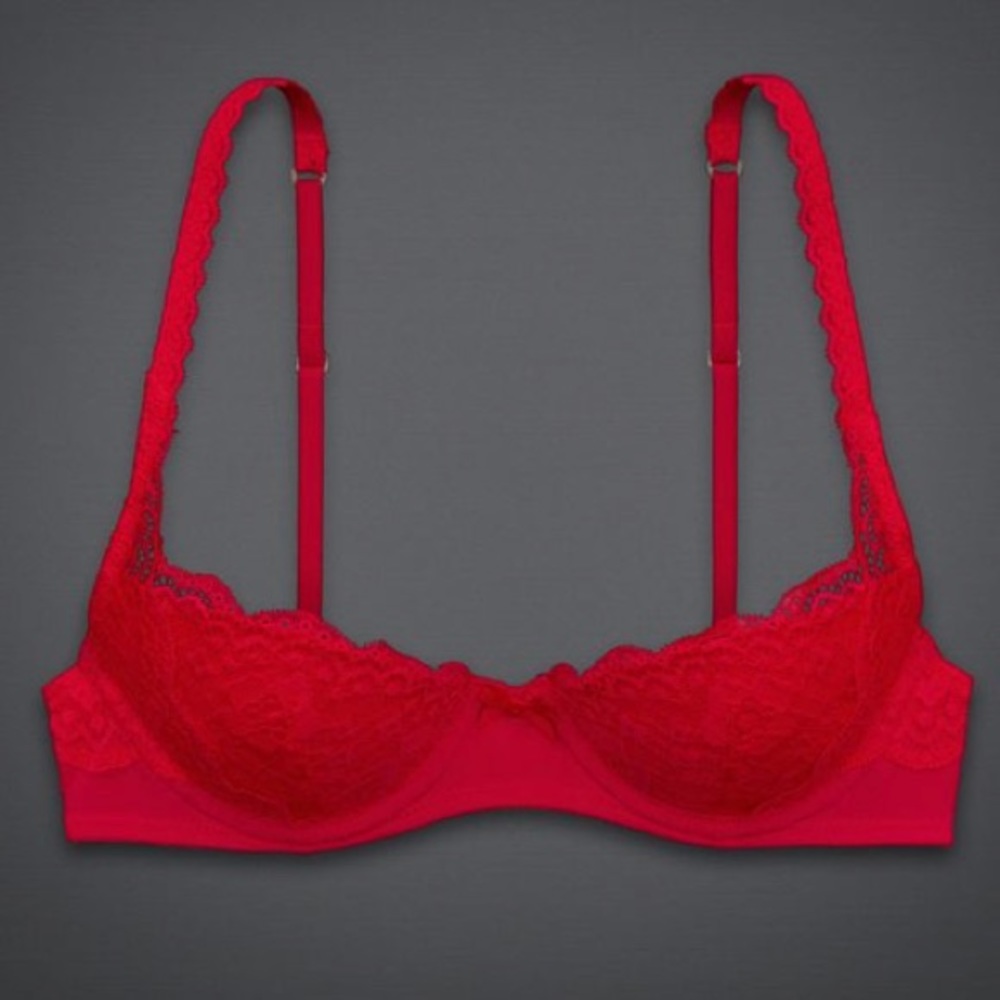 Red Lace Balconet Perfect Push Up Bra