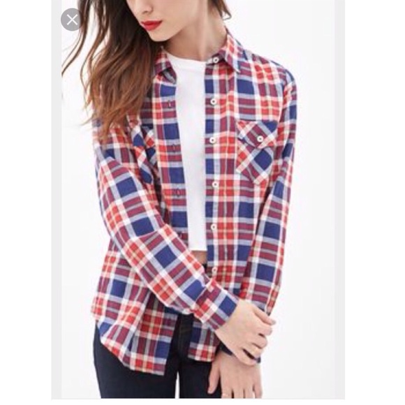 Forever 21 plaid blouse size S