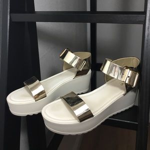 Gold Metallic Platform Sandals