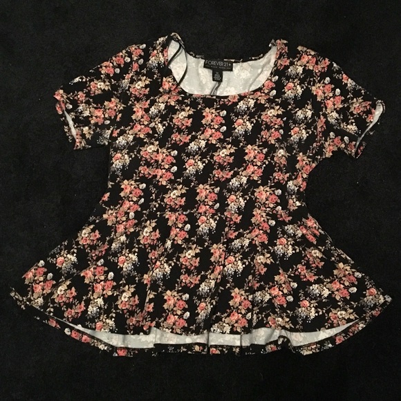 Floral Peplum Jersey Top