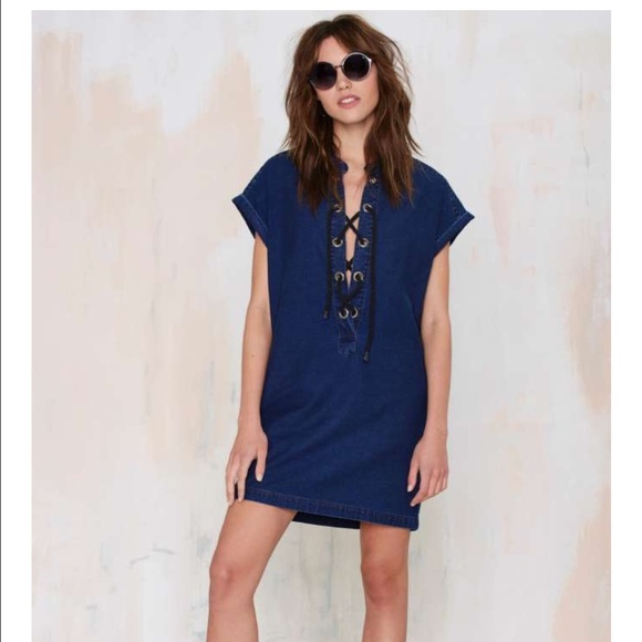 COURTSHOP LACE UP DRESS - Picture 1 of 3