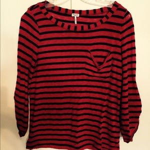 Boat neck Breton Stripped top from anthropologie