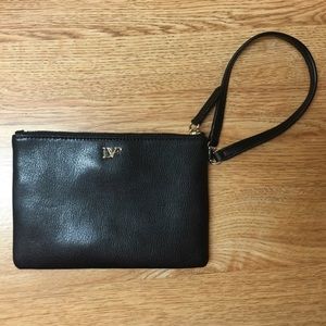 Black clutch / pouch / wallet / wristlet bag DVF