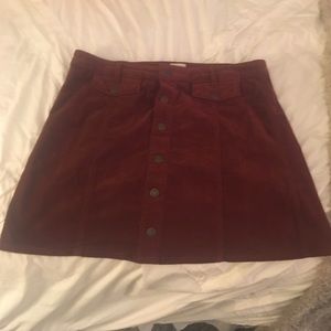 Maroon Button Down Skirt