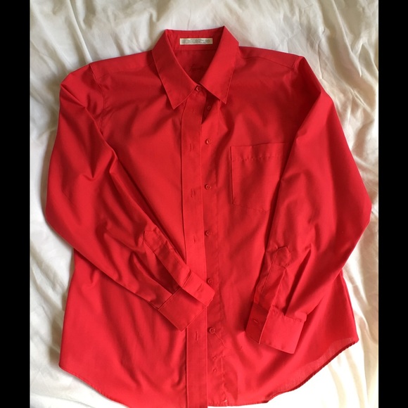 Foxcroft wrinkle free red blouse.