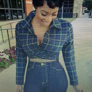 NWT Plaid Wrap In High/Low *BLOWOUT SALE **