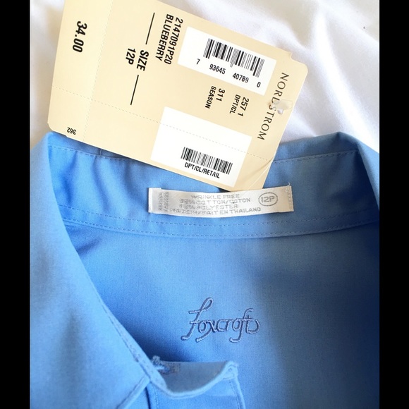 Foxcroft blue blouse, Brand new