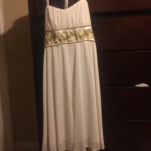 Off white and gold dress